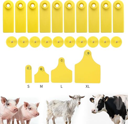 50pcs Farm Animal Ear Tags Numbered 001-050 Livestock Identification for Cattle Cows Hogs Pigs Sheep Goats (50, Small-Red) in Saudi Arabia
