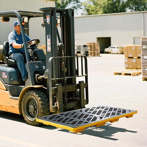 Modular 2 Drum Spill Pallet, 48x24x4 Inch, 2000 lbs Capacity, Heavy-Duty Forkliftable Containment Tray for Industrial Oil & Chemical in Saudi Arabia