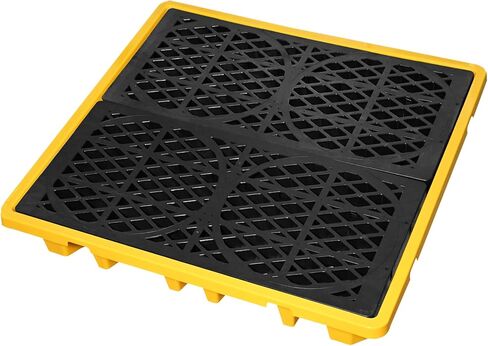 Modular 2 Drum Spill Pallet, 48x24x4 Inch, 2000 lbs Capacity, Heavy-Duty Forkliftable Containment Tray for Industrial Oil & Chemical in Saudi Arabia