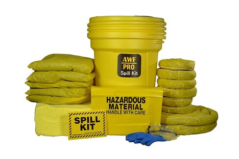 AWF PRO 30 Gallon Universal Spill Kit, 81 Pieces – 30 gal DOT Approved Drum, Socks, Pads & Pillows, & Accessories in Kuwait
