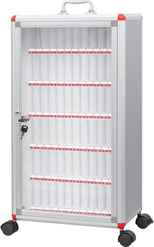 Cell Phone Safe Locker with Universal Wheels Mobile Phone Box with Safety Lock & Handle for Classroom Office(48bits) in Saudi Arabia
