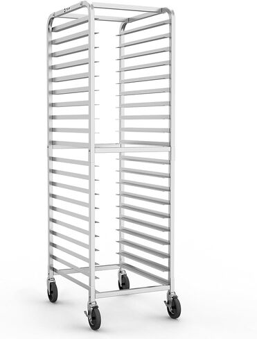 TenUp 10-Tier NSF Aluminum Sheet Pan Rack, Commercial Bakery Cooling & Storage Cart with Wheels, Heavy-Duty Bun Rack – 26" L x 20" W x 38" H in Saudi Arabia