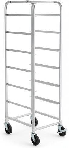 Glownary Mobile Aluminum Lug Rack, Silver, 6-Lug Capacity, NSF Listed, Freezer Safe, with Heavy-Duty Casters, 19x26x69 Inches in Saudi Arabia