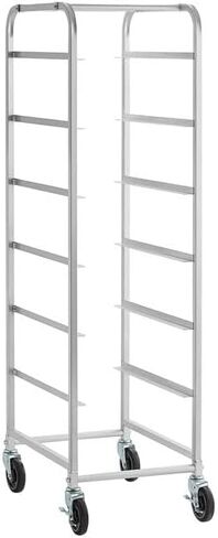 Glownary Mobile Aluminum Lug Rack, Silver, 6-Lug Capacity, NSF Listed, Freezer Safe, with Heavy-Duty Casters, 19x26x69 Inches in Saudi Arabia