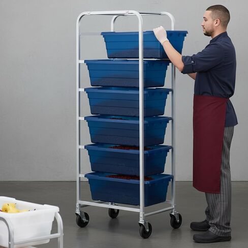 Glownary Mobile Aluminum Lug Rack, Silver, 6-Lug Capacity, NSF Listed, Freezer Safe, with Heavy-Duty Casters, 19x26x69 Inches in Saudi Arabia