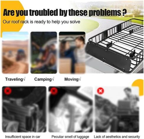 العالمي 150 رطل دائم الصلب توسيع شاحنة SUV سقف السيارة على السطح الأمتعة سلة البضائع عربة الرف in Kuwait