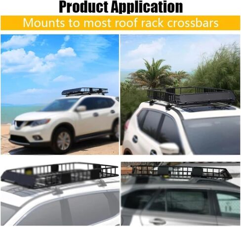 العالمي 150 رطل دائم الصلب توسيع شاحنة SUV سقف السيارة على السطح الأمتعة سلة البضائع عربة الرف in Kuwait