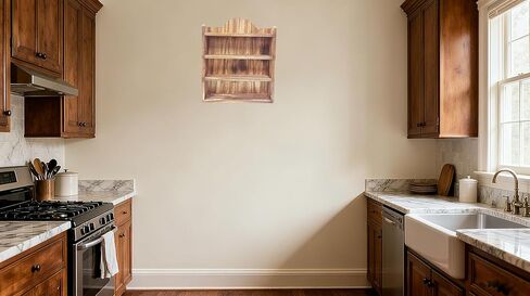 رف رف من الخشب الصلب الريفي من Craftbay لجرار توابل قرية لينوكس - منظم عرض مثبت على الحائط أو سطح الطاولة لمنازل التوابل الصغيرة القابلة للتحصيل in Kuwait