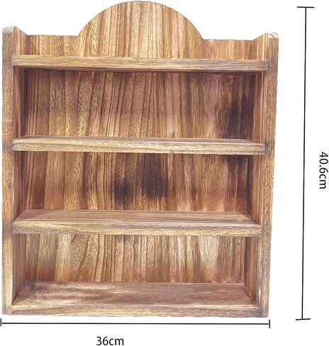 رف رف من الخشب الصلب الريفي من Craftbay لجرار توابل قرية لينوكس - منظم عرض مثبت على الحائط أو سطح الطاولة لمنازل التوابل الصغيرة القابلة للتحصيل in Kuwait