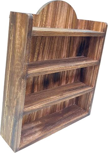رف رف من الخشب الصلب الريفي من Craftbay لجرار توابل قرية لينوكس - منظم عرض مثبت على الحائط أو سطح الطاولة لمنازل التوابل الصغيرة القابلة للتحصيل in Kuwait