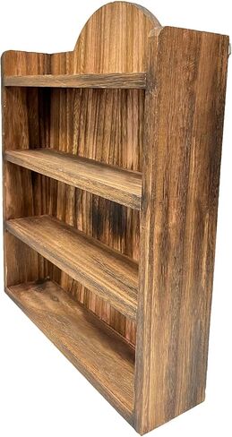 رف رف من الخشب الصلب الريفي من Craftbay لجرار توابل قرية لينوكس - منظم عرض مثبت على الحائط أو سطح الطاولة لمنازل التوابل الصغيرة القابلة للتحصيل in Kuwait