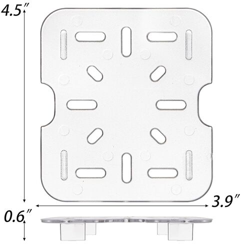 TOPZEA 24 Pack Plastic Drain Shelf for 1/6 Size Food Pan, Clear Plastic Food Grate, Drain Grid Trays Draining Rack with Feet for Food, Fruit, Vegetable Drainage, Salad Prep Station, Kitchen in Saudi Arabia