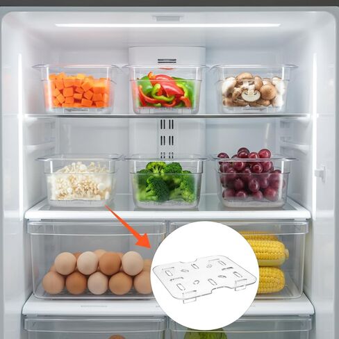 TOPZEA 24 Pack Plastic Drain Shelf for 1/6 Size Food Pan, Clear Plastic Food Grate, Drain Grid Trays Draining Rack with Feet for Food, Fruit, Vegetable Drainage, Salad Prep Station, Kitchen in Saudi Arabia