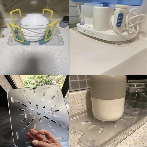 ArrErr 4 عبوات من رف تصريف الطعام من البلاستيك الشفاف، صينية تصريف سفلية من البلاستيك الشفاف مقاس 1/6، مقالي طعام من البولي كربونات الشفافة مع أغطية، مقالي من البولي كربونات التجارية قابلة للتكديس العميق، مطبخ ومطعم لإعداد الطعام in Kuwait