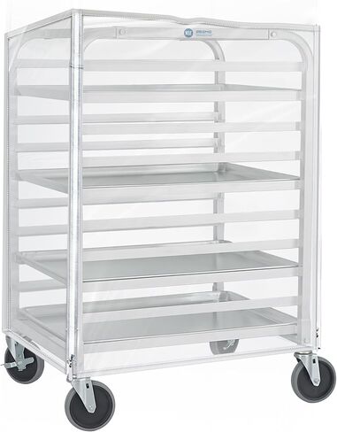 BIEAMA 10-Tier Half Sheet Pan Rack with Cover, Bun Pan Rack Cover, Aluminum Bakery Racks, Home Commercial Kitchen Bakery Cooling Rack, Speed Rack with 4 Wheels in Saudi Arabia