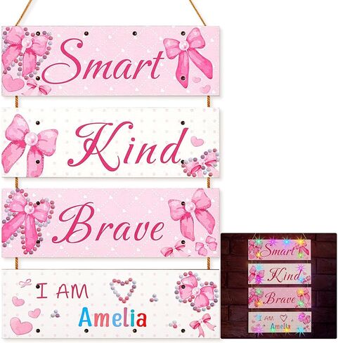 Unicorn Castle Girls Room Decor with LED Light Inspirational Motivational Room Decor for Teen Boys Wall Decor Art with Sticker for Nursery, Pink Bow in Saudi Arabia