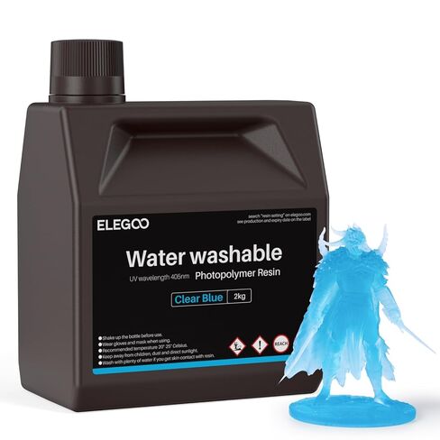 ELEGOO 8K Water Washable 3D Printer Resin, 405nm UV Curing Photopolymer Resina Best for 12K/14K/16K Saturn Mars Jupiter MSLA DLP LCD Impresora 1000Gram Space Grey in Saudi Arabia