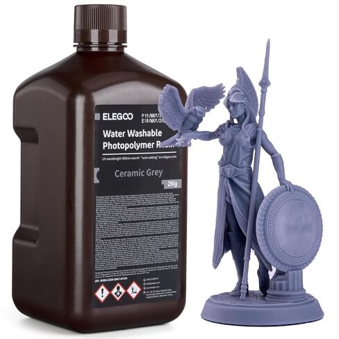 ELEGOO 8K Water Washable 3D Printer Resin, 405nm UV Curing Photopolymer Resina Best for 12K/14K/16K Saturn Mars Jupiter MSLA DLP LCD Impresora 1000Gram Space Grey in Saudi Arabia