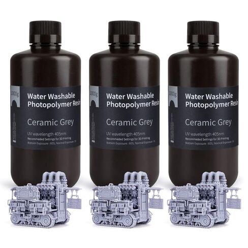 ELEGOO 8K Water Washable 3D Printer Resin, 405nm UV Curing Photopolymer Resina Best for 12K/14K/16K Saturn Mars Jupiter MSLA DLP LCD Impresora 1000Gram Space Grey in Saudi Arabia