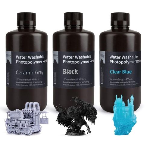 ELEGOO 8K Water Washable 3D Printer Resin, 405nm UV Curing Photopolymer Resina Best for 12K/14K/16K Saturn Mars Jupiter MSLA DLP LCD Impresora 1000Gram Space Grey in Saudi Arabia