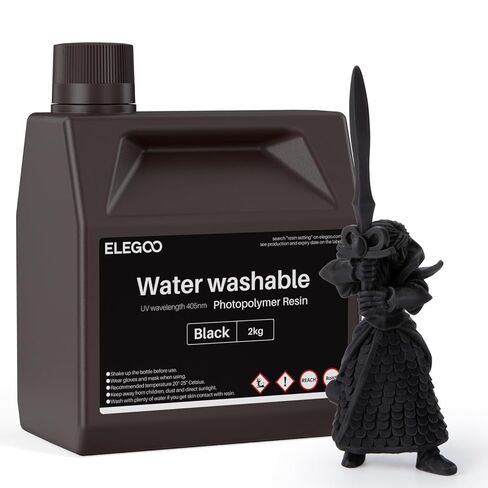 ELEGOO 8K Water Washable 3D Printer Resin, 405nm UV Curing Photopolymer Resina Best for 12K/14K/16K Saturn Mars Jupiter MSLA DLP LCD Impresora 1000Gram Space Grey in Saudi Arabia