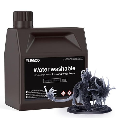 ELEGOO 8K Water Washable 3D Printer Resin, 405nm UV Curing Photopolymer Resina Best for 12K/14K/16K Saturn Mars Jupiter MSLA DLP LCD Impresora 1000Gram Space Grey in Saudi Arabia
