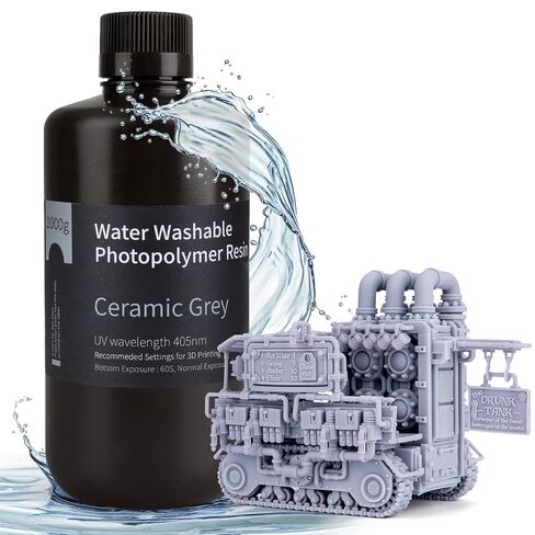 ELEGOO 8K Water Washable 3D Printer Resin, 405nm UV Curing Photopolymer Resina Best for 12K/14K/16K Saturn Mars Jupiter MSLA DLP LCD Impresora 1000Gram Space Grey in Saudi Arabia