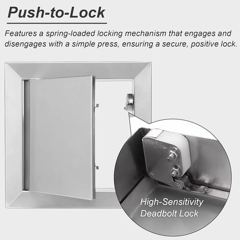 Reinforced Access Panel with Push-Button Switch - Compact 10x10in Wall Access Door for Easy Electric Cable Access in Bathroom, Garage, or Basement (250x250mm) in Saudi Arabia