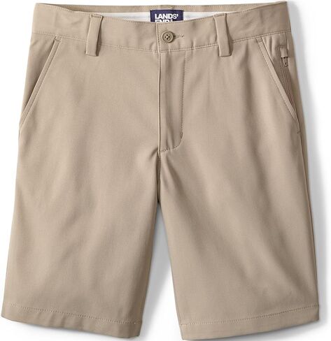 Lands' End Boys Active Performance Chino Shorts Above The Knee 10 Khaki in Saudi Arabia