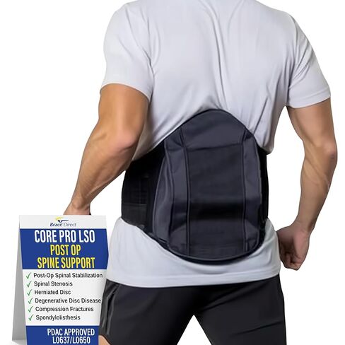 Brace Align Core Pro LSO Back Brace - Medical Grade Lumbar Support for Spinal Stenosis, Bulging & Herniated Discs, DDD, Post Op Recovery, and Low Back Pain - L0650 L0637 (OSFM - Up to 55 in. Waist) in Saudi Arabia