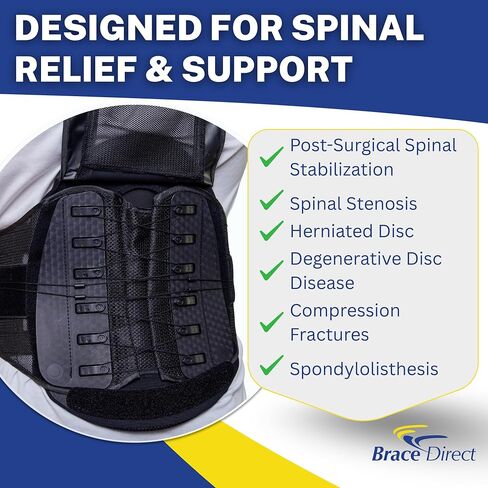 Brace Align Core Pro LSO Back Brace - Medical Grade Lumbar Support for Spinal Stenosis, Bulging & Herniated Discs, DDD, Post Op Recovery, and Low Back Pain - L0650 L0637 (OSFM - Up to 55 in. Waist) in Saudi Arabia