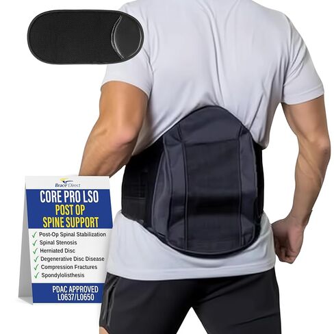Brace Align Core Pro LSO Back Brace - Medical Grade Lumbar Support for Spinal Stenosis, Bulging & Herniated Discs, DDD, Post Op Recovery, and Low Back Pain - L0650 L0637 (OSFM - Up to 55 in. Waist) in Saudi Arabia