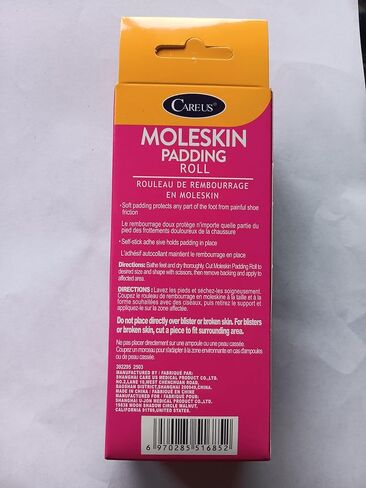 Moleskin Padding Roll Rouleau de rembourrage en Moleskin Thin, Flexible Cushioning in Saudi Arabia