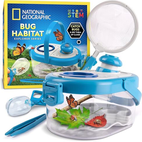 National Geographic Butterfly Growing & Bug Catcher Kit - Butterfly Habitat Kit with Voucher for 5 Caterpillars (S&H Not Included) & Bug Habitat with Magnified Viewers, Bug Catcher & More in Saudi Arabia
