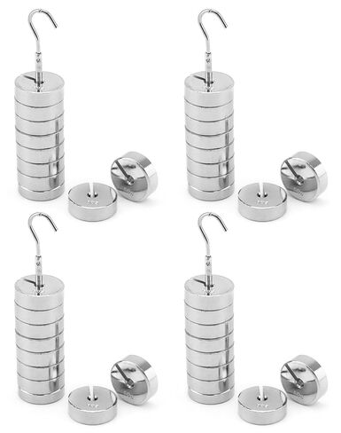 QWORK 4 مجموعة من الأوزان المشقوقة، 9 قطع مجموعة كتلة مشقوقة مع شماعات - 9 أوزان (50 جرام) - 500 جرام in Kuwait