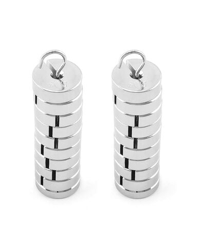 QWORK 4 مجموعة من الأوزان المشقوقة، 9 قطع مجموعة كتلة مشقوقة مع شماعات - 9 أوزان (50 جرام) - 500 جرام in Kuwait