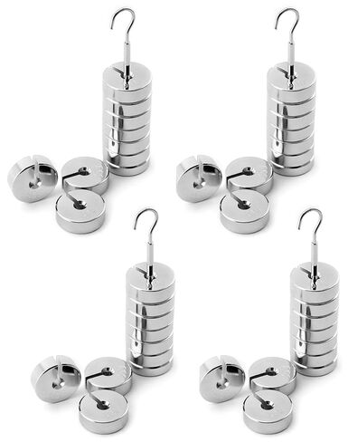 QWORK 4 مجموعة من الأوزان المشقوقة، 9 قطع مجموعة كتلة مشقوقة مع شماعات - 9 أوزان (50 جرام) - 500 جرام in Kuwait