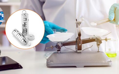 QWORK 4 مجموعة من الأوزان المشقوقة، 9 قطع مجموعة كتلة مشقوقة مع شماعات - 9 أوزان (50 جرام) - 500 جرام in Kuwait