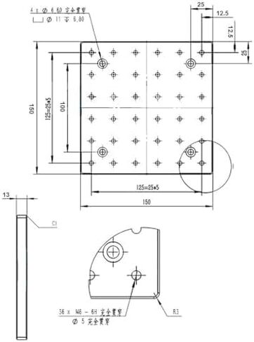 1pcs High Precision Optical Flat Porous， Honeycomb Workbench Optical Breadboard Perforated Aluminum Plate(300mmx400mmx13mm) 300x400x13 in Saudi Arabia