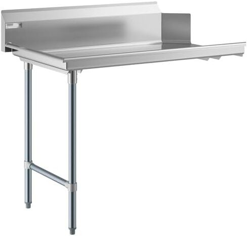 Glownary 4' Left Side 18-Gauge Stainless Steel Clean Dishtable, 48x30x44.75 Inches, Type 304, Galvanized Steel Legs in Saudi Arabia
