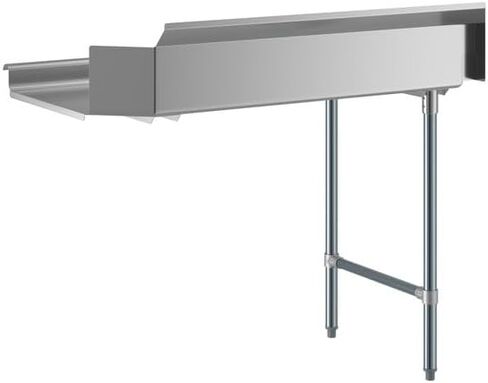 Glownary 4' Left Side 18-Gauge Stainless Steel Clean Dishtable, 48x30x44.75 Inches, Type 304, Galvanized Steel Legs in Saudi Arabia