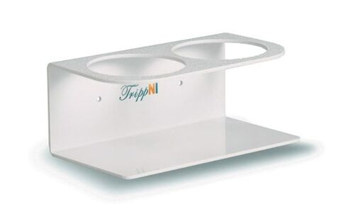 TrippNT 50017 White Acrylonitrile Butadiene Styrene Double Bottle Holder, Stores 2 Bottles of 500mL, 4.25" Diameter x 7.5" Width x 3.25" Height in Saudi Arabia