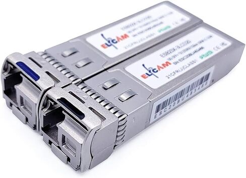 Elfcam® - زوج واحد من وحدة إرسال واستقبال الألياف 10G SFP+ BiDi SC، مع منفذ ألياف SC 10GbE Simplex أحادي الوضع 9/125um OS2، متوافق مع Cisco وOpen Switch، DDM 20km in Kuwait