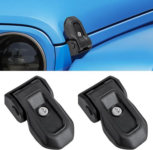 Hood Latches Locking Locking Hood Catch TiC المتوافقة مع Jeep Wrangler JK 2007-2018 / Wrangler JL JLU 2018-2025 / Gladiator JT 2020-2025 in Kuwait