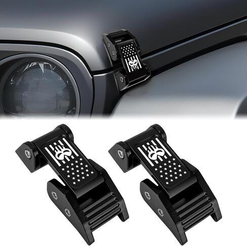Hood Latches Locking Hood Catch Kit Compatible with Jeep Wrangler JK 2007-2018 / Wrangler JL JLU 2018-2025 / Gladiator JT 2020-2025 in Kuwait