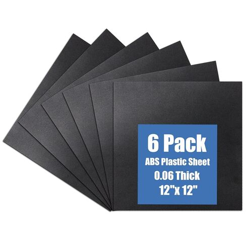 Kinlink White ABS Plastic Sheet 8" x 12"x 0.04" Flexible Moldable Impact Strength and High Tensile 1/25" Thick (1mm) Abs Sheet, Moldable Plastic DIY Materials for Home Decor and Handicrafts, 6 Pack in Kuwait