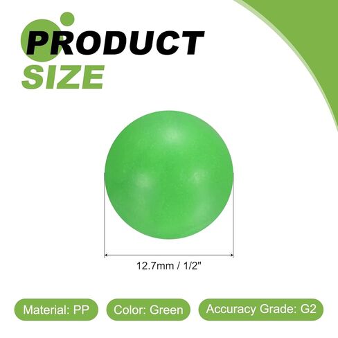 uxcell 200pcs PP Plastic Bearing Balls, 1/8"(3.175mm) Solid Plastic Balls G2 Precision Polypropylene Mini Ball, Green in Saudi Arabia