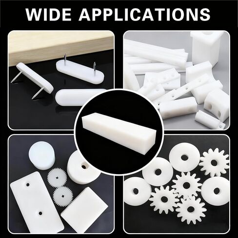 2 حزمة من كتلة بلاستيكية HDPE بيضاء من البولي إيثيلين كتلة بلاستيكية صلبة لمشاريع DIY تصنيع النماذج الأولية لتحسين أرضية المنزل، 1 بوصة × 3 بوصة × 12 بوصة و2 بوصة × 3 بوصة × 12 بوصة in Saudi Arabia
