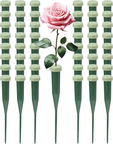 FIVEIZERO Floral Water Tubes for Flowers, 25 PCS 5.64 Inch Green Flower Stem Water Tubes with Caps, Plastic Floral Tubes Vials for Fresh Flower Arrangements, Florist Supplies in Saudi Arabia