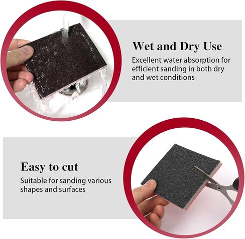 27 Pcs Sanding Sponge Pads, 120-3000 Grit Sandpaper Assortment, Wet Dry Washable Foam Sanding Block, Abrasive Sand Paper for Hand Sanders, Wood, Metal, Auto, Drywall, Furniture Polishing in Saudi Arabia
